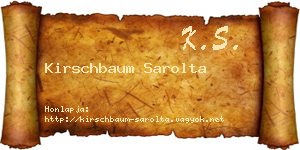 Kirschbaum Sarolta névjegykártya